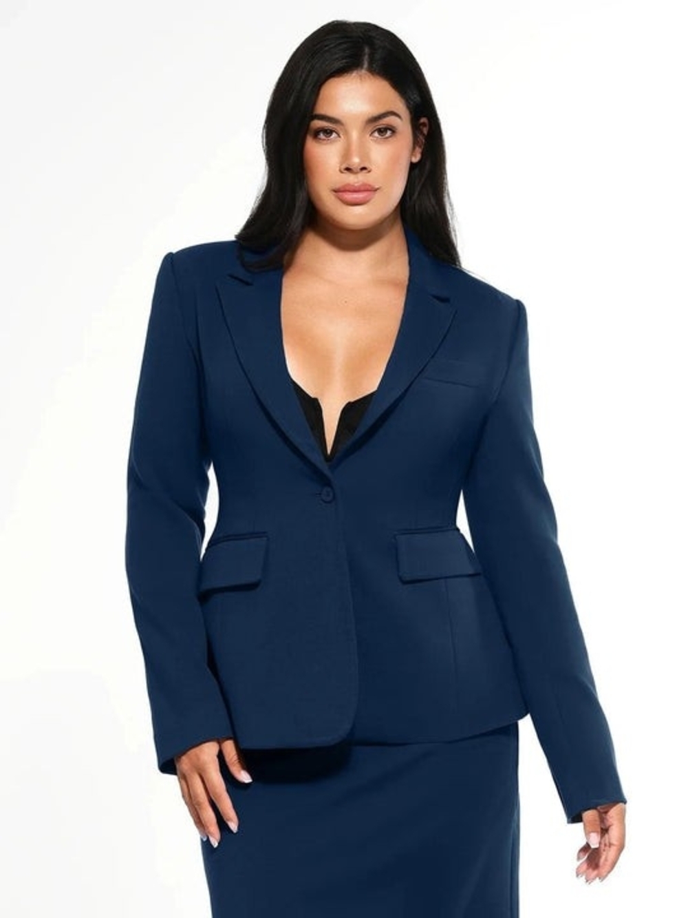Popilush Shape-Sculpting Fitted Blazer NAVY